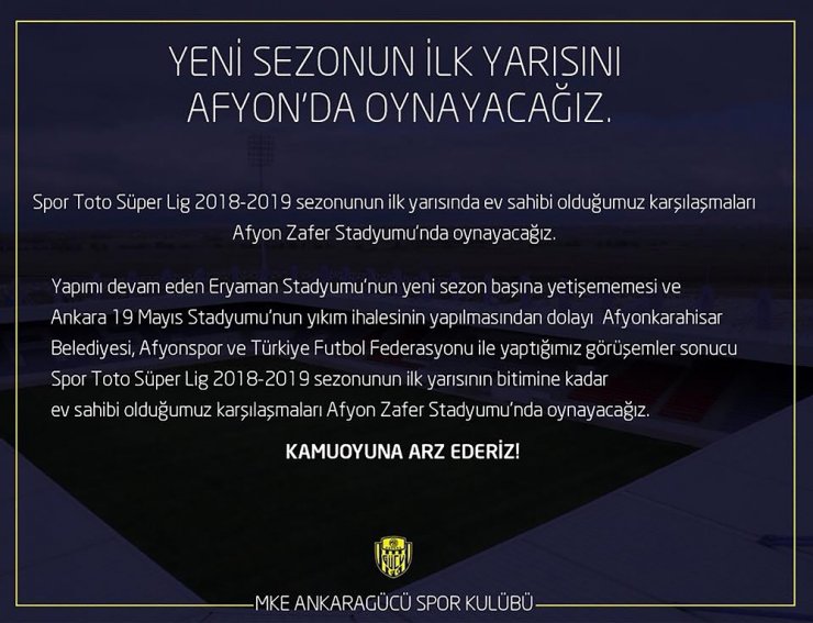 Mke Ankaragücü Taraftarından ’Stat’ Tepkisi