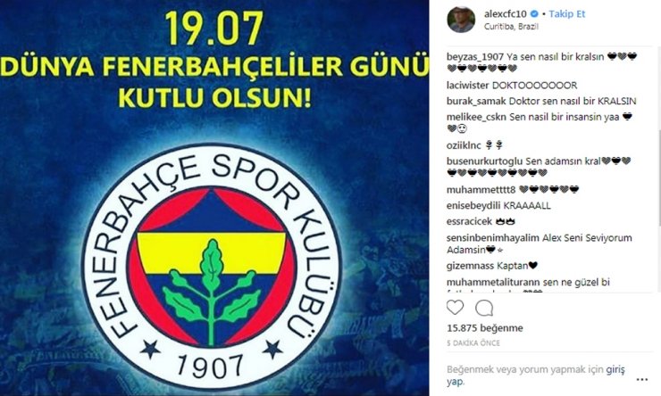 Alex’ten ‘Dünya Fenerbahçeliler Günü’ Kutlaması