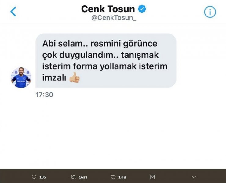 Cenk Tosun O Taraftara Duyarsız Kalmadı