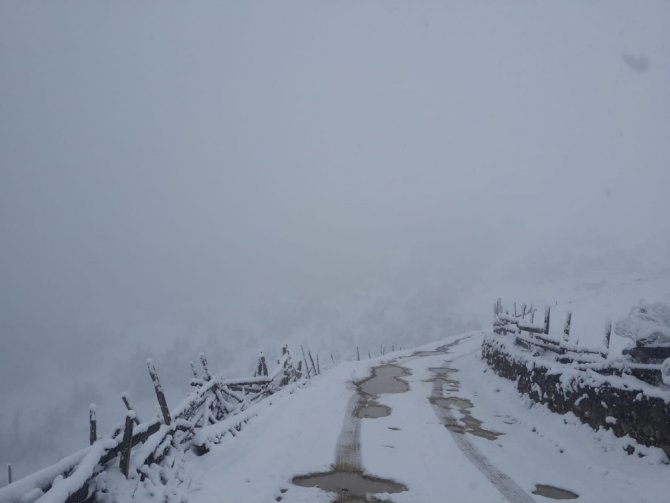 Giresun’da Kar Yağışı Yüksek Kesimlerde Etkili Oldu