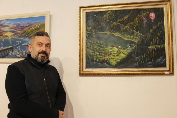 İnşaat İşçisi Resim Sergisi Açtı