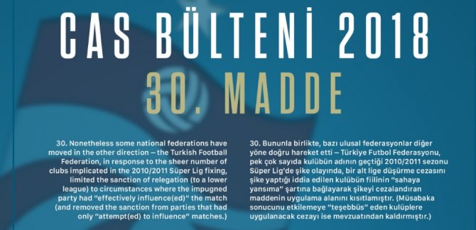 "Cas Bülteninde Şampiyonluğumuzu Tescil Etmiştir”