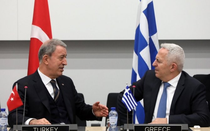 Hulusi Akar Yunan Mevkidaşı Apostolakis İle Görüştü.