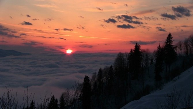 Artvin Camili’den Bulut Denizinde Eşsiz Gün Batımı Manzarası