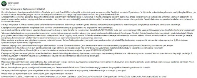 Sakaryaspor: Medyaya Yansıyandan Daha Fazlasını Yaşadık