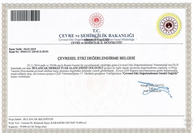 Bulancak Belediye Başkanı Yakar 70 Dönüm Dolgu Alanı Üzerine Sahil Projesi Planlıyor