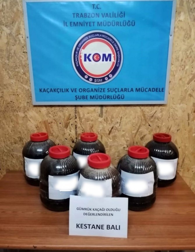 Trabzon’da 120 Kilogram Kaçak Kestane Balı Ele Geçirildi