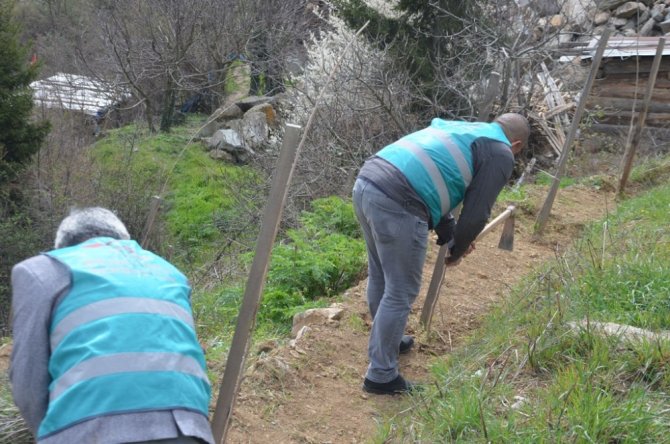 Artvin’de Yükümlülerden Fidan Dikim Ve Bakım Çalışması
