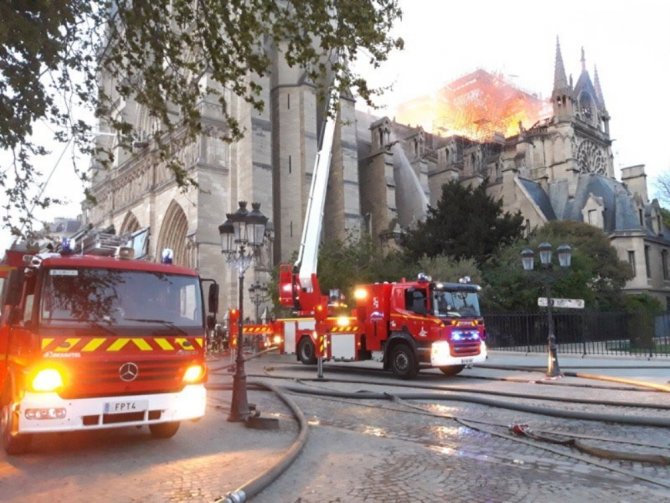 Paris İtfaiyesi Alevlere Böyle Müdahale Etti