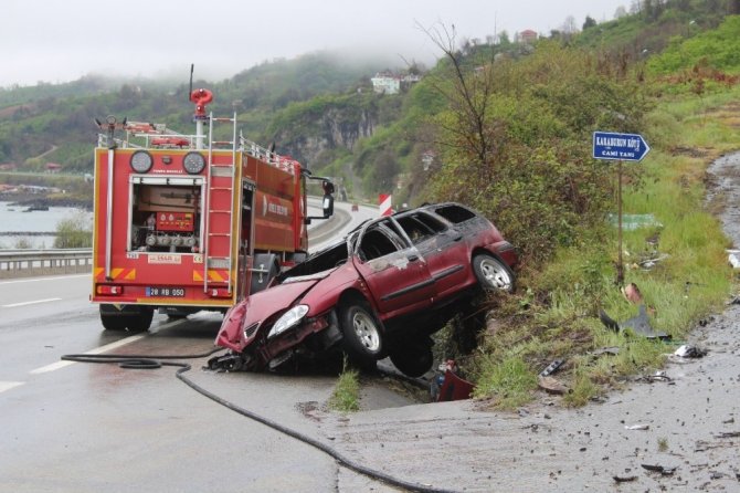 Giresun’da Trafik Kazası Sonrası Araç Alev Aldı: 1 Ölü, 1 Yaralı
