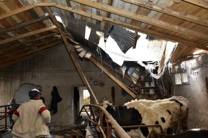 Dağdan Kopan Kayalar Mermi Gibi Ahırın Üzerine Düştü