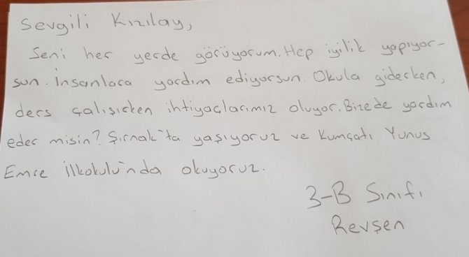Minik Öğrenci Şırnak’tan Mektup Yazdı, İzmir’den Yardım Eli Ulaştı