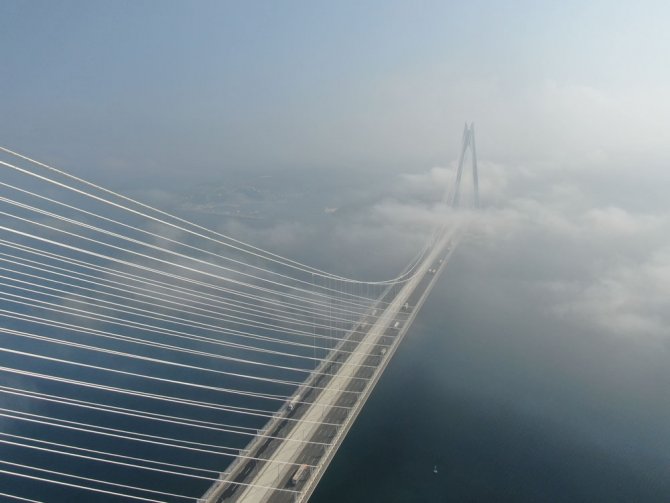 3.köprü’nün Üzerinden Süzülen Sis Havadan Görüntülendi