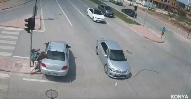 Konya’daki Kazalar Şehir Polis Kameralarında