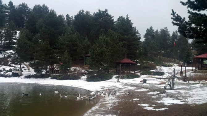 Limni Gölü’nde Kar Yağışı Başladı