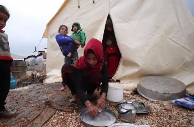 İdlib’te Mülteci Kampı Sular Altında