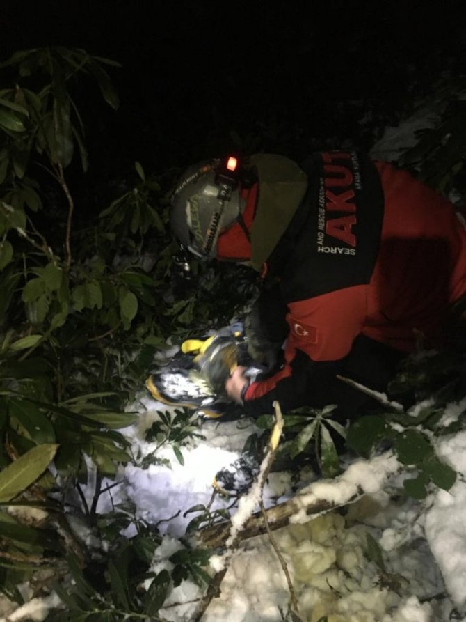 Buz Tutmuş Derede Mahsur Kalan Köpeği Akut Kurtardı