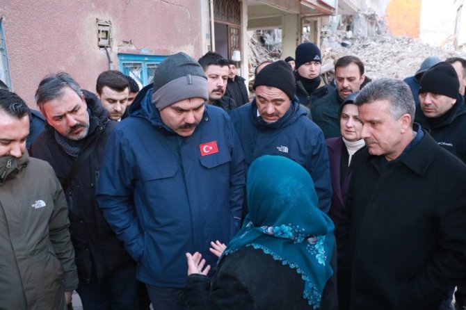 Bakan Kurum Deprem Bölgesinde İncelemelerde Bulundu