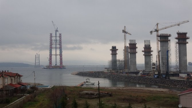 1915 Çanakkale Köprüsü’nün Ayakları 161 Metre Uzunluğa Ulaştı