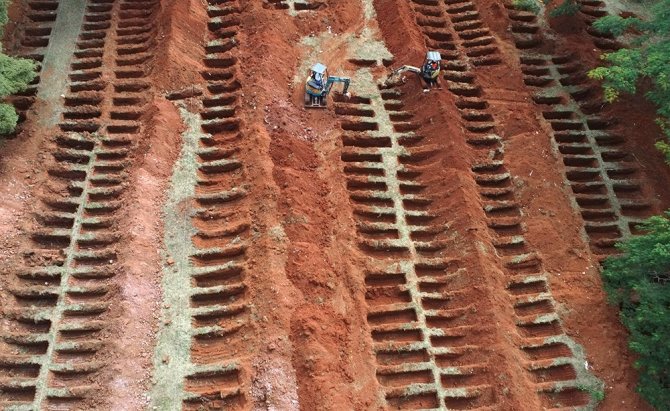 Covid-19 Salgınında Ölenler İçin Toplu Mezar Kazıldı