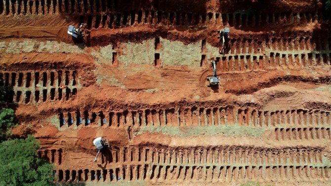 Covid-19 Salgınında Ölenler İçin Toplu Mezar Kazıldı