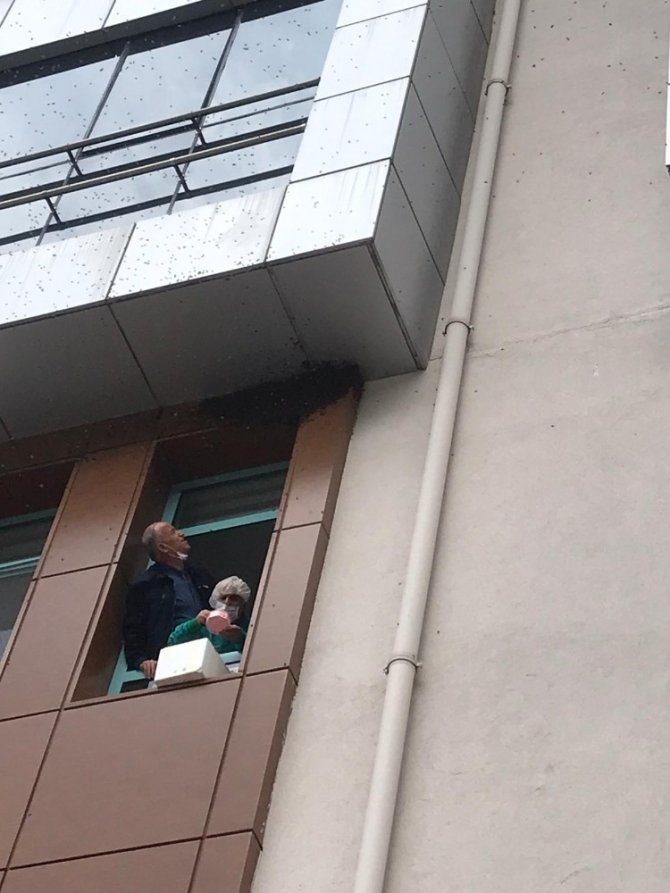 Sağlık Çalışanları Bu Kez Kovandan Kaçan Arılara Müdahale Etti