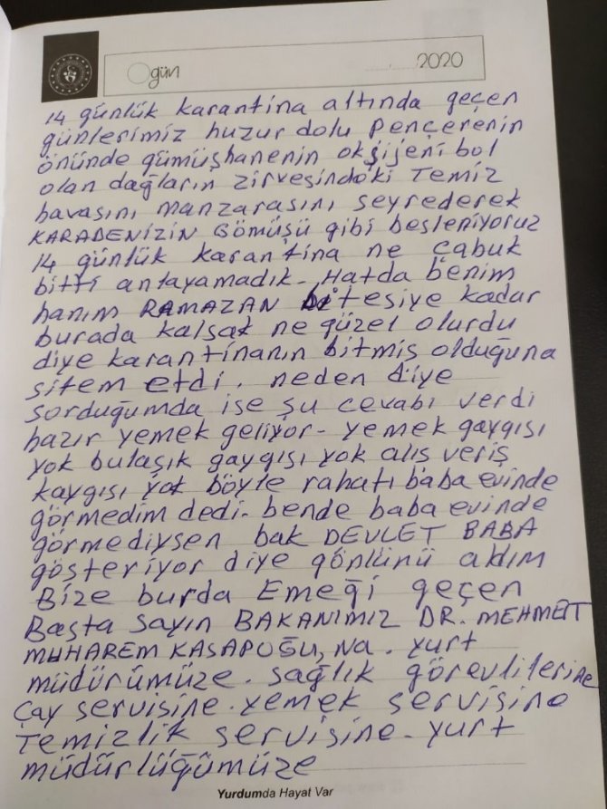 Karantinadaki Vatandaşlardan Duygu Dolu Mesajlar