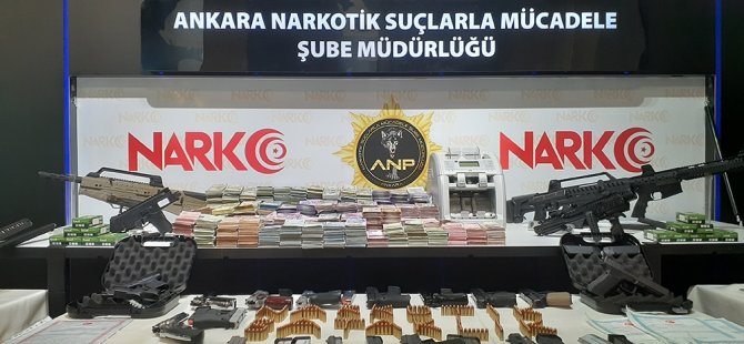 Ankara Narkotik "Bataklık"ta Ele Geçirilen Malzemeleri Sergiledi