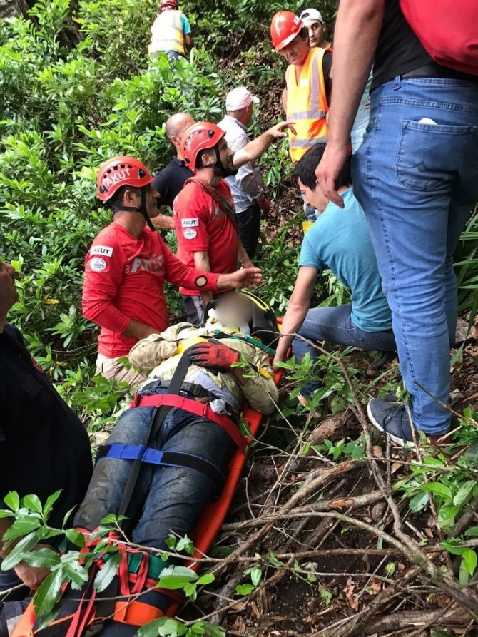 Artvin’in Borçka İlçesinde Uçuruma Düşen Orman Muhafaza Memuru Yaralandı