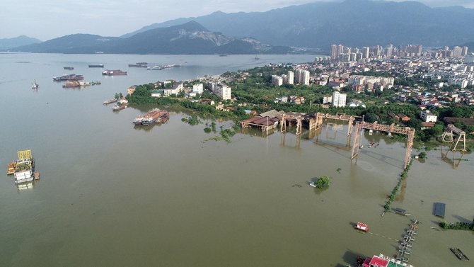 Çin’deki Poyang Gölü’nde Su Rekor Seviyeye Yükseldi