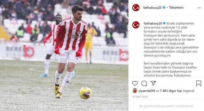 Fatih Aksoy, Sivasspor’a Veda Etti