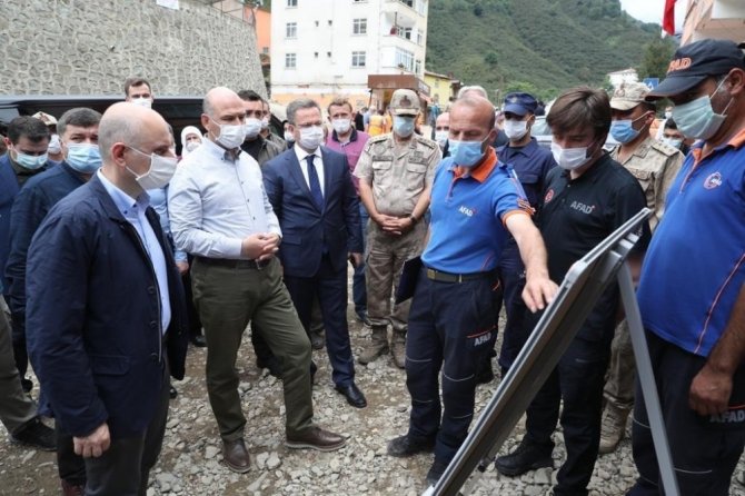 Bakanlar Soylu Ve Karaismailoğlu, Çaldağ Beldesinde İncelemelerde Bulundu