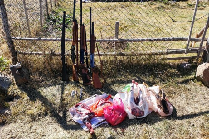 Gümüşhane’de Tabiat Parkı İçinde Yaban Keçisi Avlayanlar Suçüstü Yakalandı