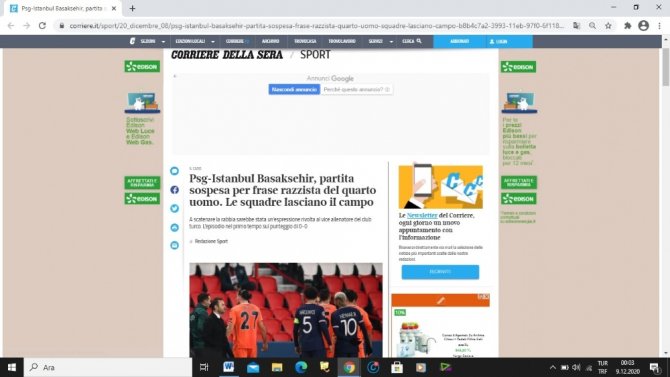 Başakşehir’e Yapılan Irkçı Saldırı, Avrupa Basının Gündeminde