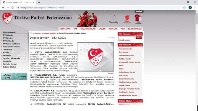 Tff, Karagümrük’ün İsmini Yanlış Yazdı!