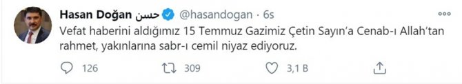 15 Temmuz Gazisi Hayatını Kaybetti
