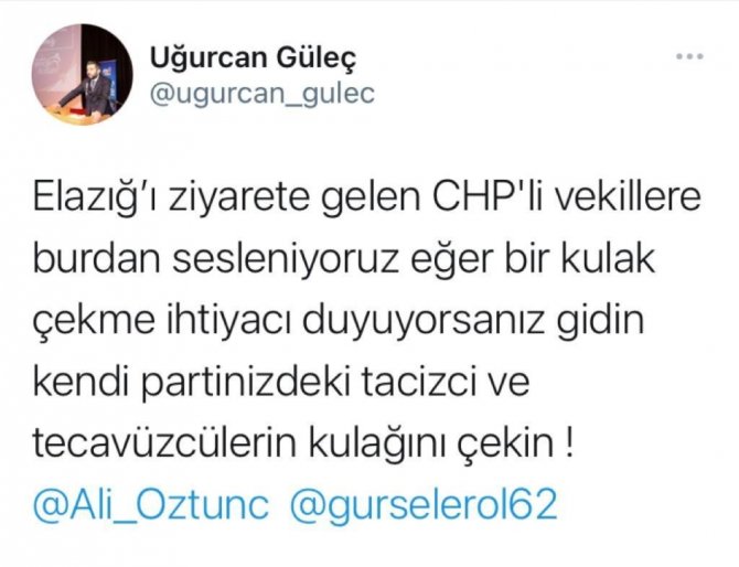 Chp Genel Başkan Yardımcısı Öztunç’a “Kulak Çekme” Tepkisi