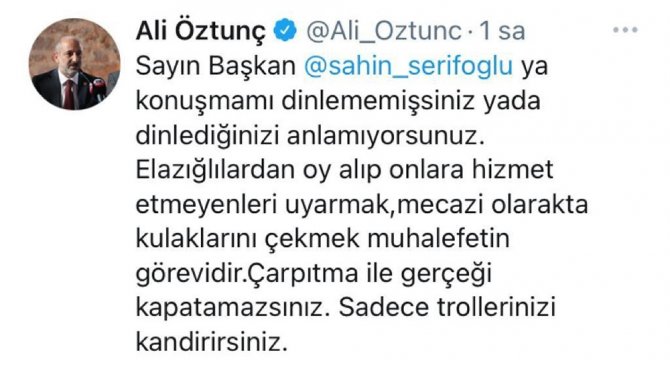 Chp Genel Başkan Yardımcısı Öztunç’a “Kulak Çekme” Tepkisi