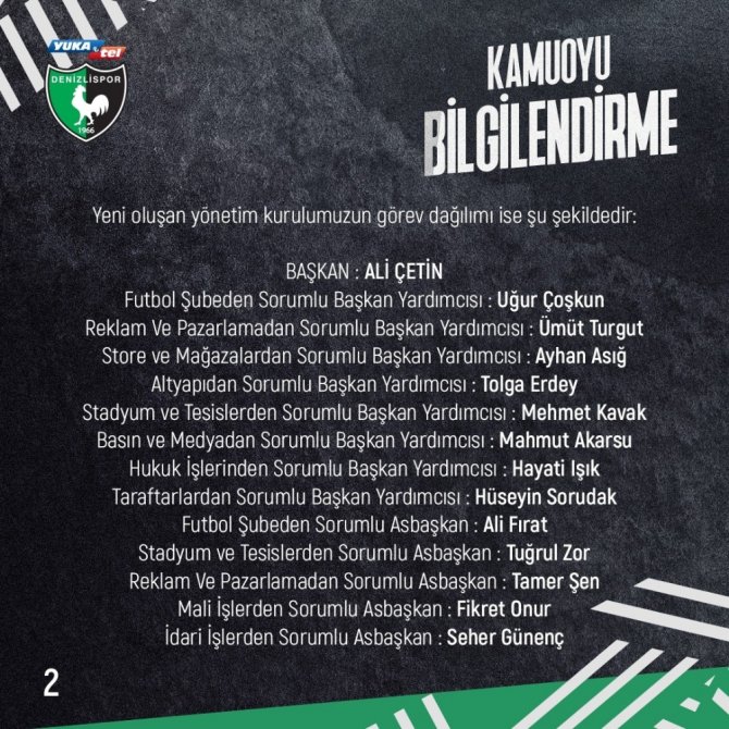 Denizlispor’da İstifalar Resmi Olarak Açıklandı