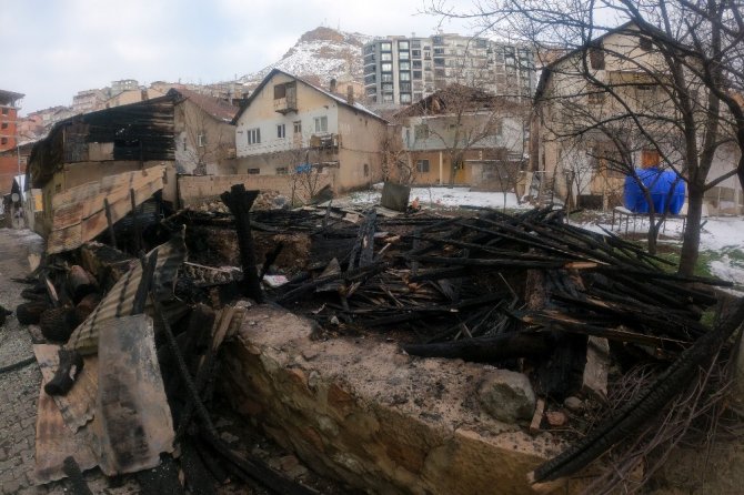 Gümüşhane’de Yanan Barakada Alevlerin Arasına Girip Köpeği Kurtardı