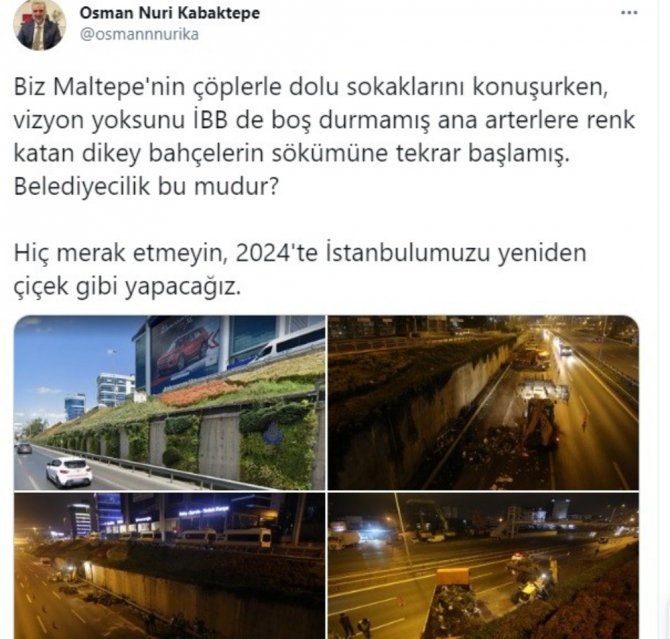 İbb’den İstanbul’un Dikey ‘Bahçelerine’ Gece Yarısı Operasyonu