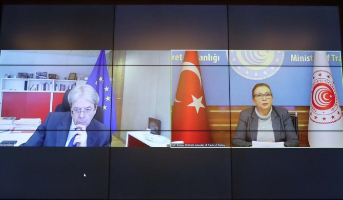 Bakan Pekcan, Ab Ekonomi Komiseri Gentiloni İle Bir Araya Geldi