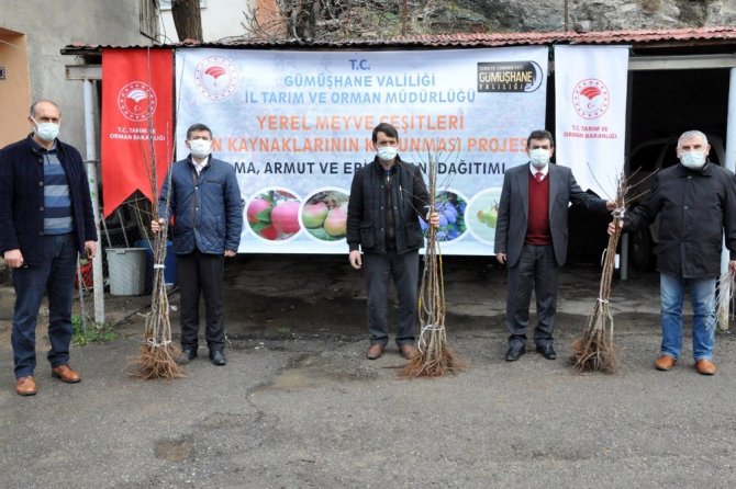 Gümüşhane’de Üreticilere 4 Bin Adet Yerli Meyve Fidanı Dağıtıldı