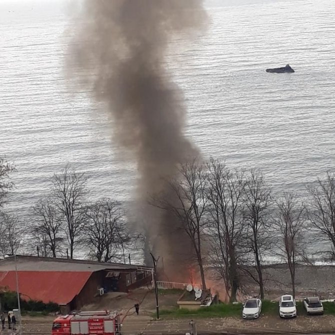 Giresun’da Çerkez Plajında Yangın Çıktı