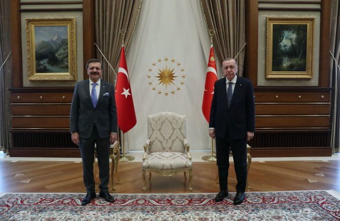 Cumhurbaşkanı Erdoğan, Tobb Başkanı Rifat Hisarcıkloğlu’nu Kabul Etti