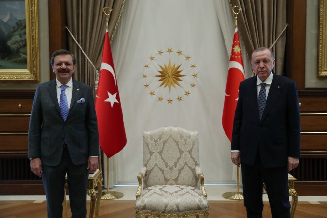 Cumhurbaşkanı Erdoğan, Tobb Başkanı Rifat Hisarcıkloğlu’nu Kabul Etti
