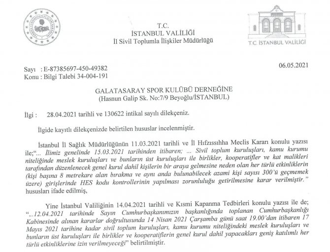 Galatasaray’da Hedeflenen Seçim Tarihi Haziran