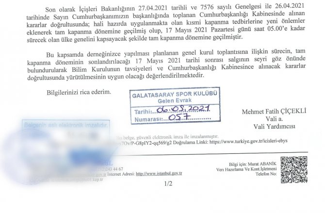 Galatasaray’da Hedeflenen Seçim Tarihi Haziran