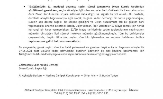 "Seçimin Belirlenen Tarihte Yapılmasına Engel Bir Hal Bulunmamaktadır"
