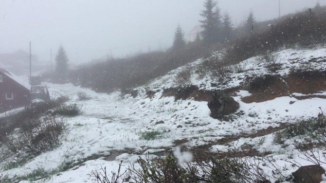 Doğu Karadeniz’de Mayıs’ta Yaylalarda Kar Süprizi